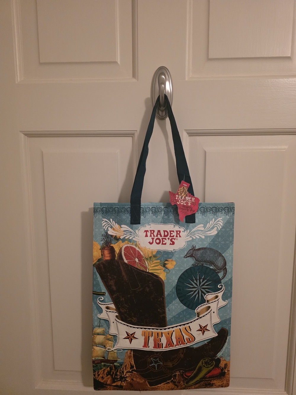 Trader Joe's Texas Tote Bag in Teal and Black
